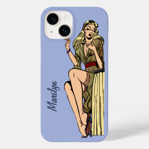 Coque Case-Mate iPhone Magnifique Fille Blonde Vintage Glamour Rétro Pin-