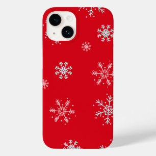 Coque Case-Mate iPhone Magnifique flocon de neige illustratif rouge sur f