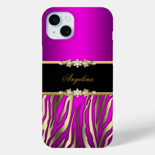 Coque Case-Mate iPhone Magnifique Magenta Rose Zèbre Noir Or