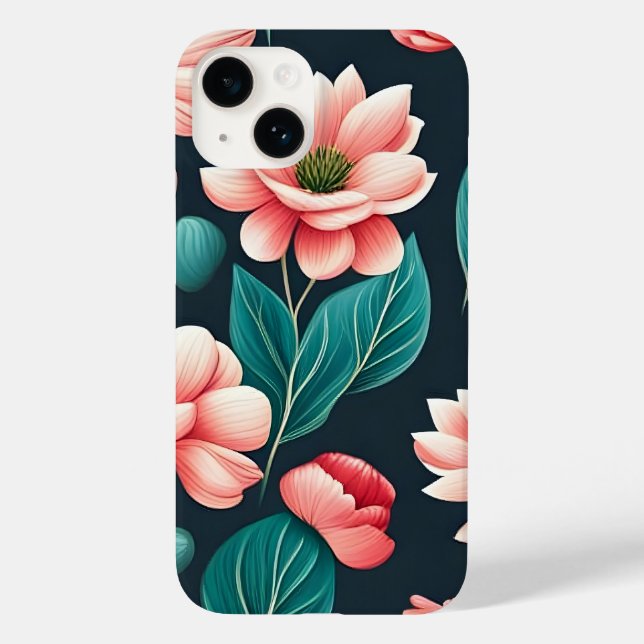 Coques Case-Mate iPhone Magnifique motif floral rose (Verso)