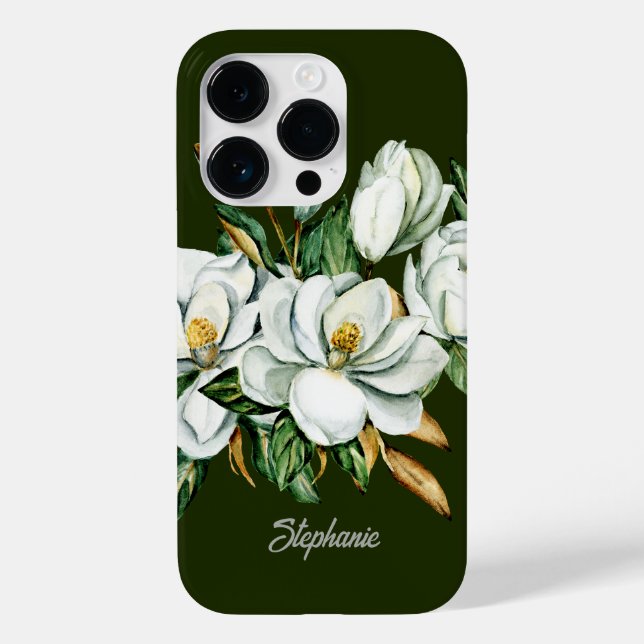 Coques Case-Mate iPhone Magnolia élégant Fleur Personnalisée Demoiselle d' (Verso)