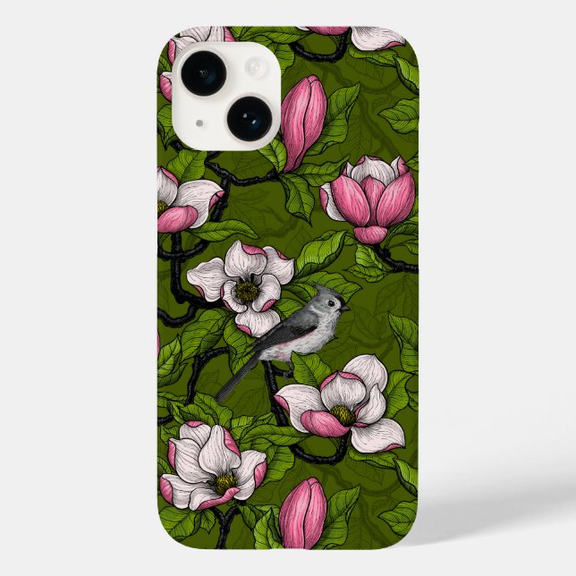Coques Case-Mate iPhone Magnolia en floraison et oiseau de tireur 2 (Verso)