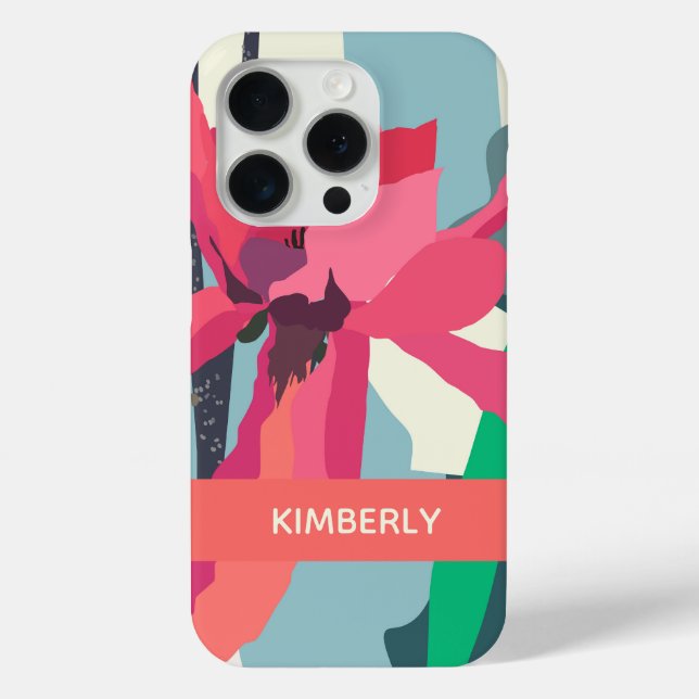 Coques Case-Mate iPhone Magnolia rose Abstrait Blocs de couleurs florales  (Verso)