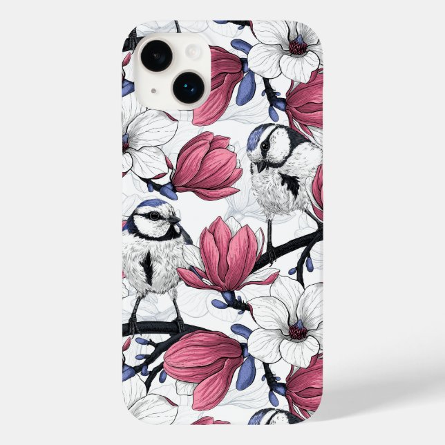 Coques Case-Mate iPhone Magnolia rose et métis bleu (Verso)