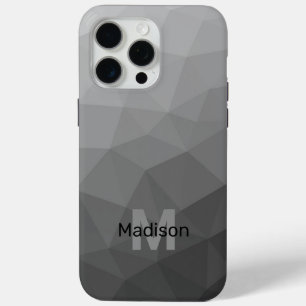 Coque Case-Mate iPhone Maillage géométrique gris clair Monogramme