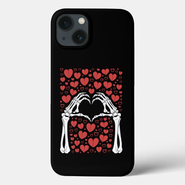 Coques Case-Mate iPhone Main de squelette cœur Saint-Valentin Amour drôle (Verso)
