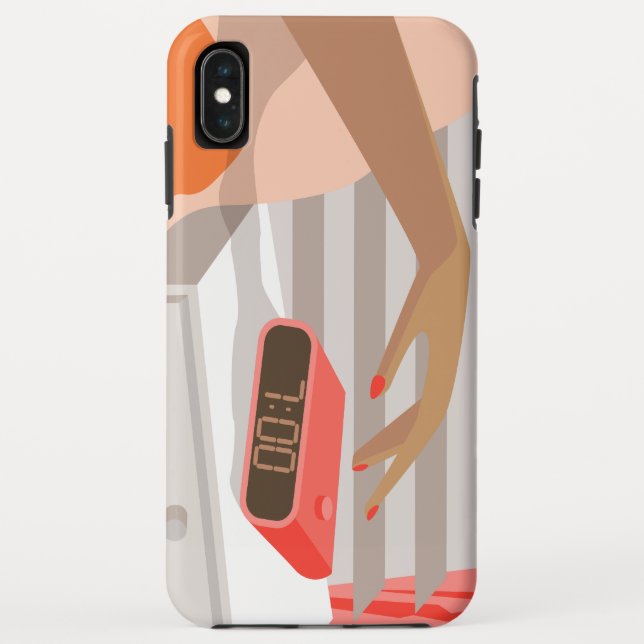 Coques Case-Mate iPhone Main des femmes poussant le bouton snooze du révei (Dos)