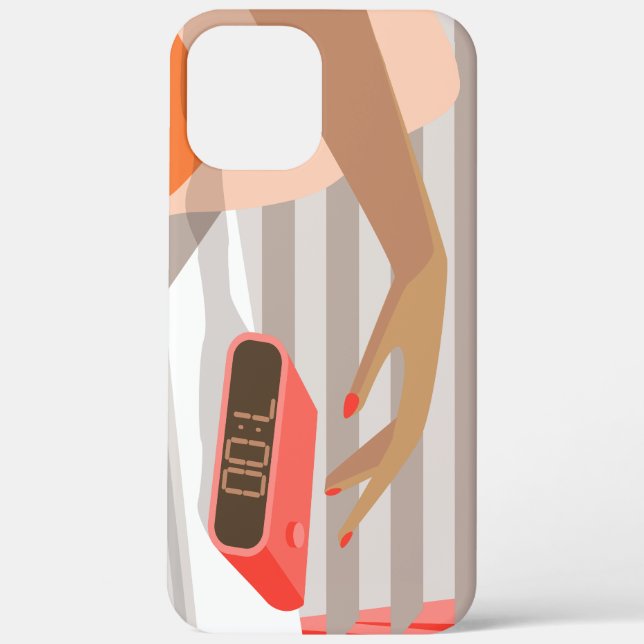 Coques Case-Mate iPhone Main des femmes poussant le bouton snooze du révei (Verso)