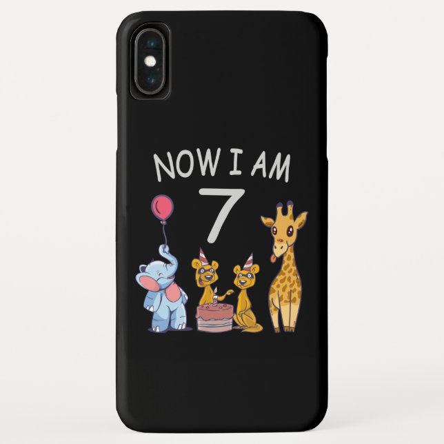 Coques Case-Mate iPhone Maintenant j'ai 7 ans 7ème anniversaire au Zoo (Dos)