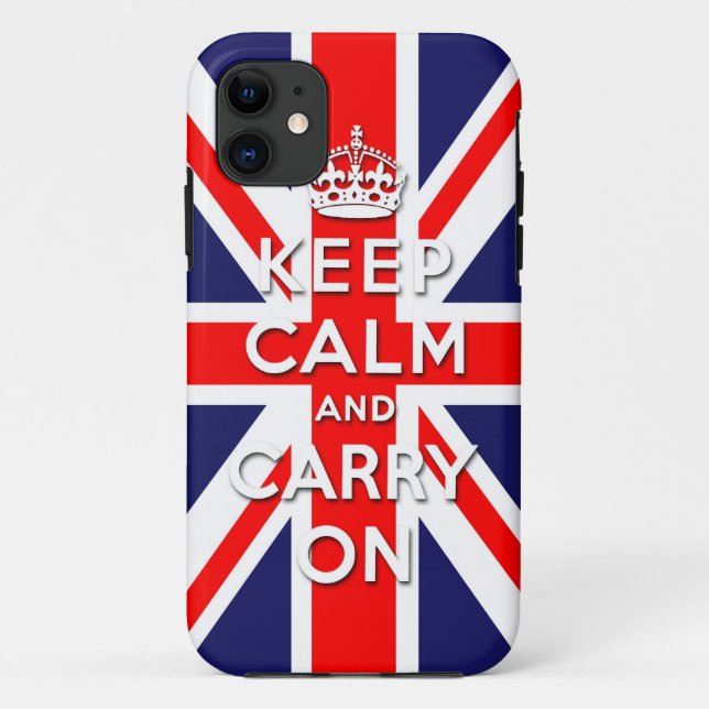 Coques Case-Mate iPhone maintenez calme et continuez le drapeau d'Union (Dos)