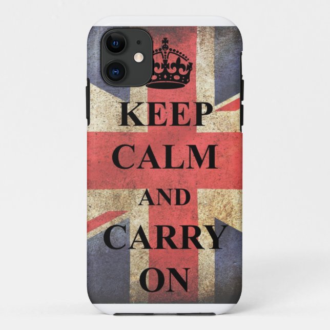 Coques Case-Mate iPhone Maintenez calme pour continuer le drapeau (Dos)
