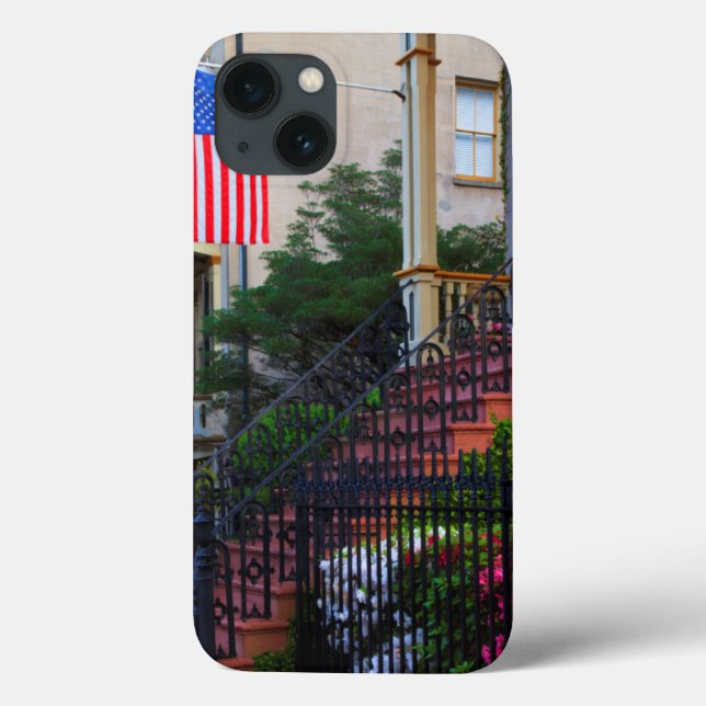 Coques Case-Mate iPhone Maison dans le quartier historique au printemps (Verso)