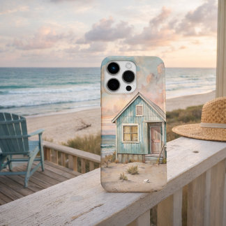 Coque iPhone 16 Pro Max Maison de plage de cottage côtier cosy Aquarelle