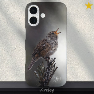 Coque Pour iPhone 16 Maison du Nord Wren Oiseau Peinture Nom personnali