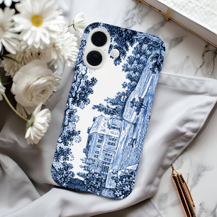 Coques iPhone 16 Maison victorienne bleue dans un paysage