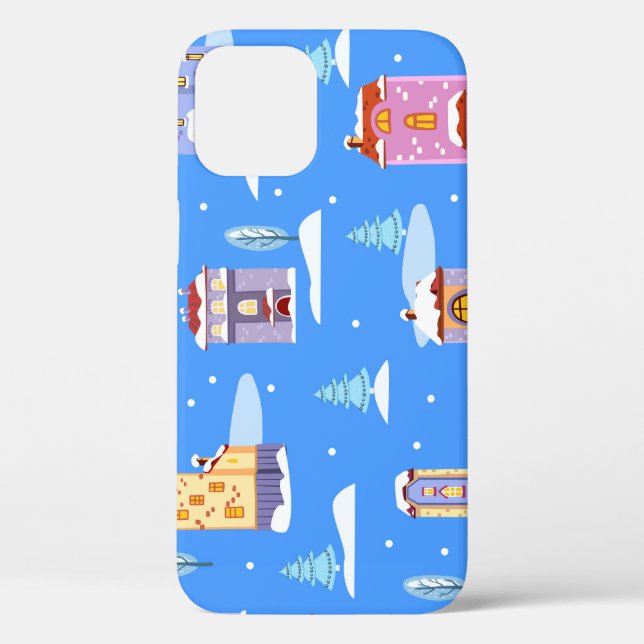 Coques Case-Mate iPhone Maisons d'hiver scandinave Motif de neige (Verso)