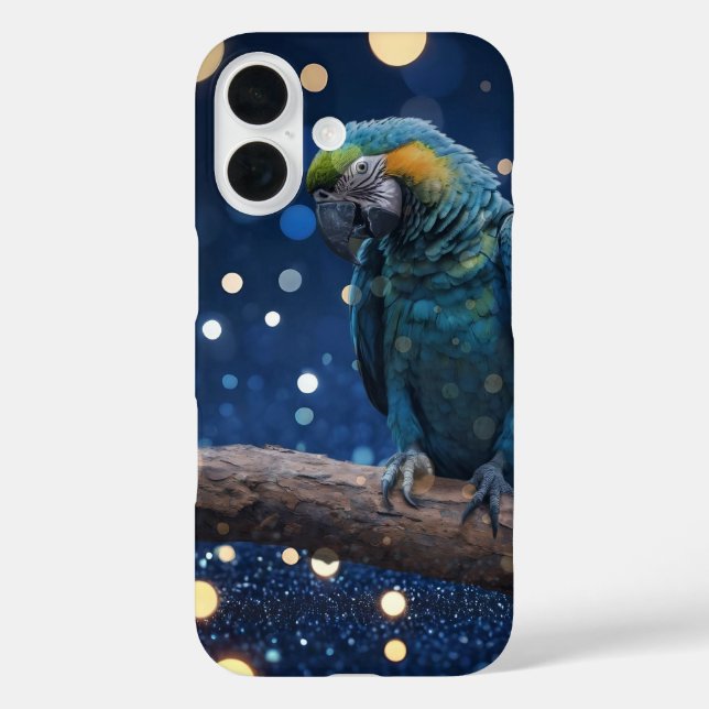 Coques Case-Mate iPhone Majesté Bleue : La Macaw Bleue Sur Dreamy Blue Bok (Verso)