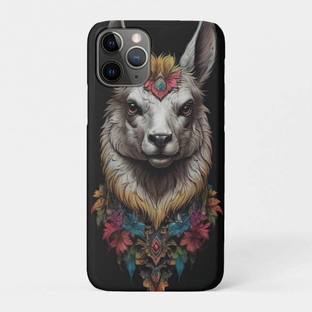 Coques Case-Mate iPhone "Majesté florale : une lama ornée de fleurs" (Dos)