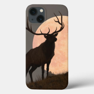Coques Pour iPhone Majestic Bull Elk and Full Moon Rise