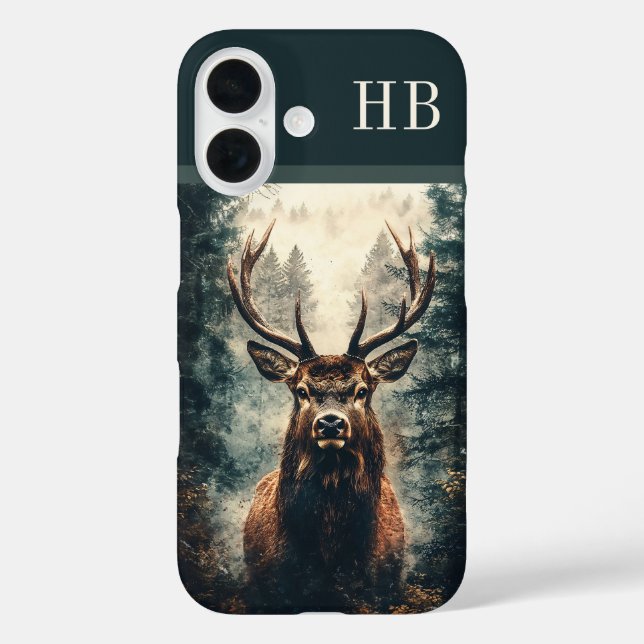 Coques Case-Mate iPhone Majestic Elk Deer Monogramme Personnalisé (Verso)