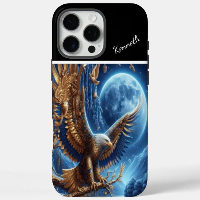 Coques Case-Mate iPhone Majestic Golden Eagle Moon (Verso)