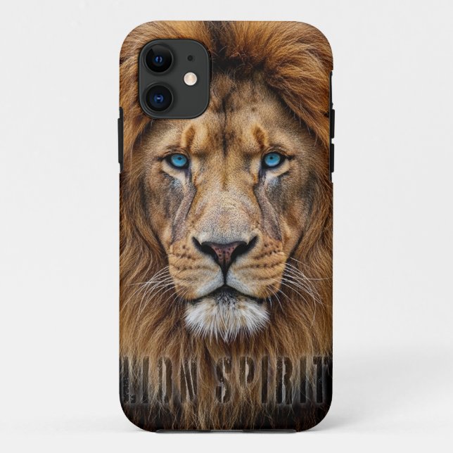 Coques Case-Mate iPhone Majestic Lion Face with Blue Eyes | Wildlife Anima (Dos)