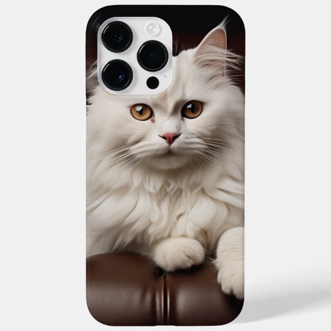 Coques Case-Mate iPhone Majestic white cat (Verso)