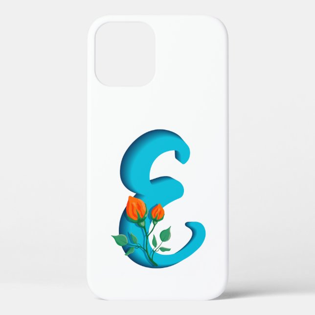 Coques Case-Mate iPhone Majuscule E monogramme floral (Verso)