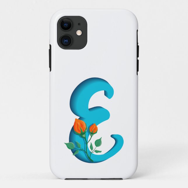 Coques Case-Mate iPhone Majuscule E monogramme floral (Dos)