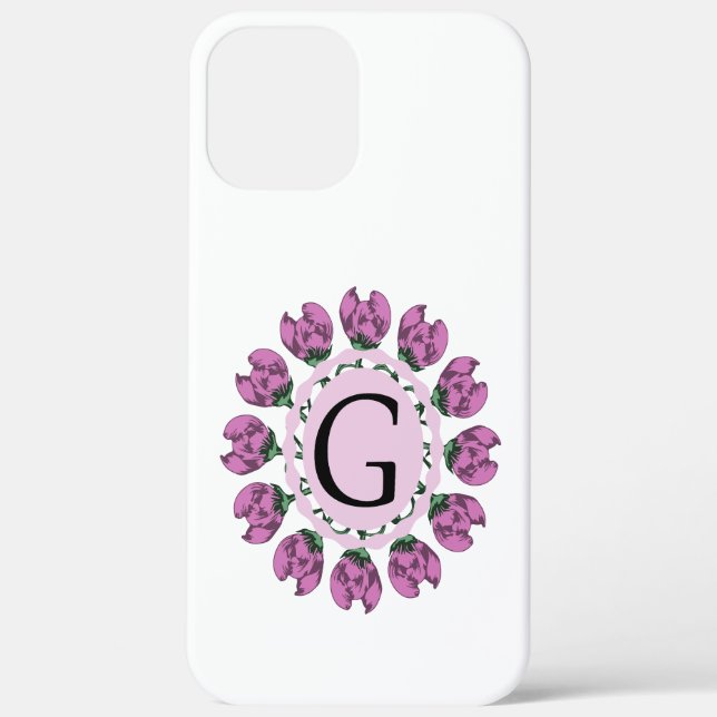 Coques Case-Mate iPhone Majuscule G monogramme floral (Verso)