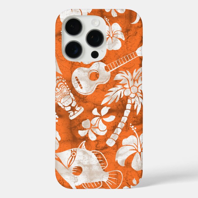 Coques Case-Mate iPhone Makapuu Beach Hawaiian Batik Orange (Verso)
