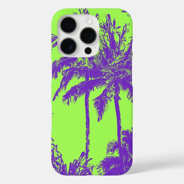 Coques Case-Mate iPhone Makena Beach Hawaiian Sketchy Palms Lime (Verso)