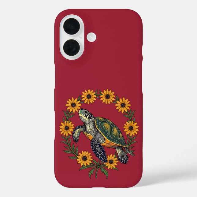 Coques Case-Mate iPhone Malaclemys Tortue et Fleurs de Susan aux Yeux Noir (Verso)