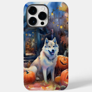 Coque Case-Mate iPhone Malamute d'Alaska Halloween avec citrouilles effra