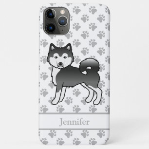 Case-Mate iPhone Case Malamute d'Alaska noir et blanc Chien mignon & nom