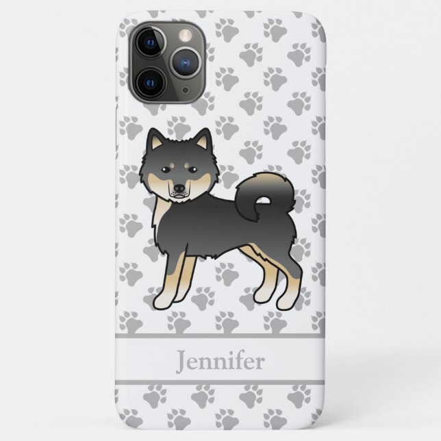 Coques Case-Mate iPhone Malamute d'Alaska noir et feu dessin animé de chie (Dos)