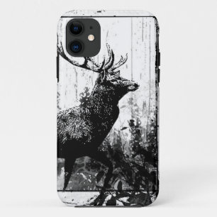 Coques Pour iPhone Mâle vintage de regard en noir et blanc, animal de