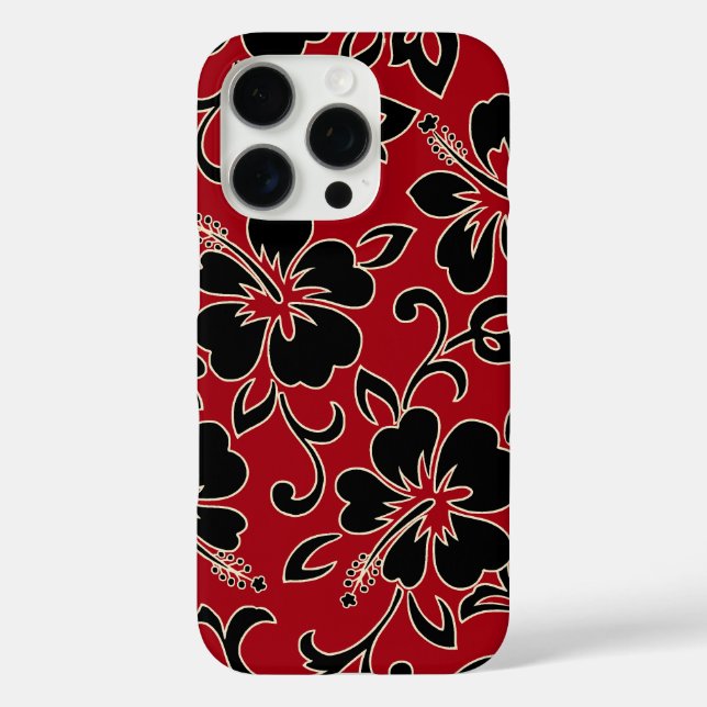Coques Case-Mate iPhone Malia Hibiscus Hawaii Floral Rouge et Noir (Verso)