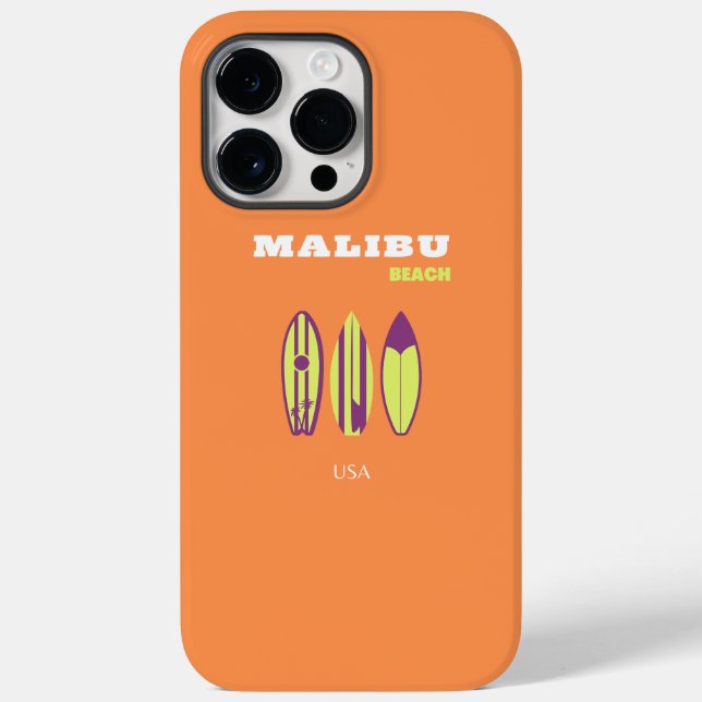 Coques Case-Mate iPhone Malibu, Plage de Malibu, Art Tropical, Preppy, Ora (Verso)