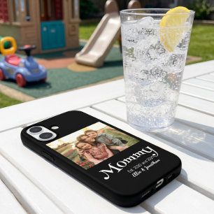 Coque Pour iPhone 16 Mama Établie Photo Nom des Enfants Texte Amusant