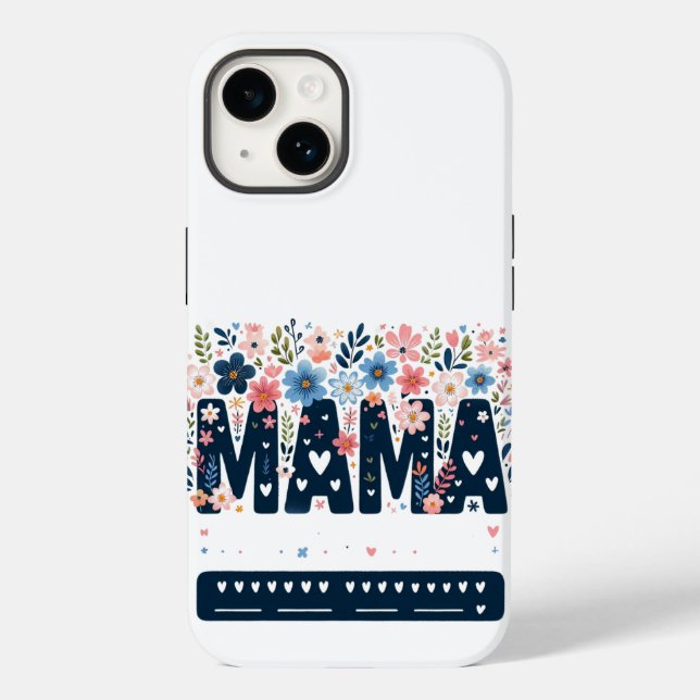 Coques Case-Mate iPhone Mama Floral Heart – Boho Chic Mom Design (Verso)
