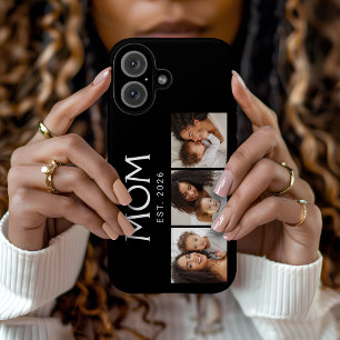 Coque Pour iPhone 16 Maman a établi la typographie moderne Noir 3 Photo
