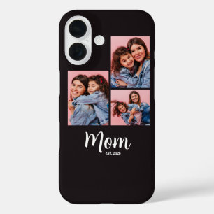 Coque Pour iPhone 16 Maman a établi Script Noir 3 Photo
