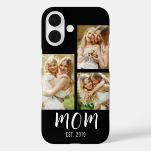 Coque Pour iPhone 16 Maman a établi un script moderne noir 3 Photo
