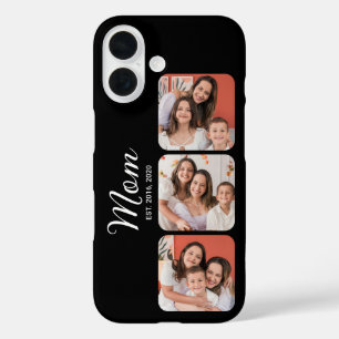 Coque Pour iPhone 16 Maman a établi un script moderne noir 3 Photo