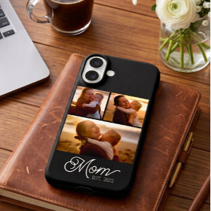 Coque Pour iPhone 16 Plus Maman a établi un script moderne noir 3 Photo