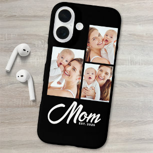 Coque Pour iPhone 16 Maman a établi un script moderne noir 3 Photo