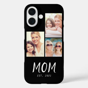 Coque Pour iPhone 16 Maman a établi un script moderne noir 3 Photo