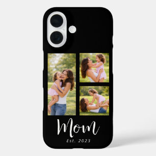 Coque Pour iPhone 16 Maman a établi un script moderne noir 3 Photo