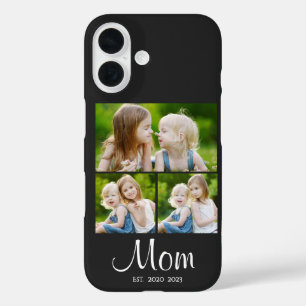 Coque Pour iPhone 16 Maman a établi un script moderne noir 3 Photo